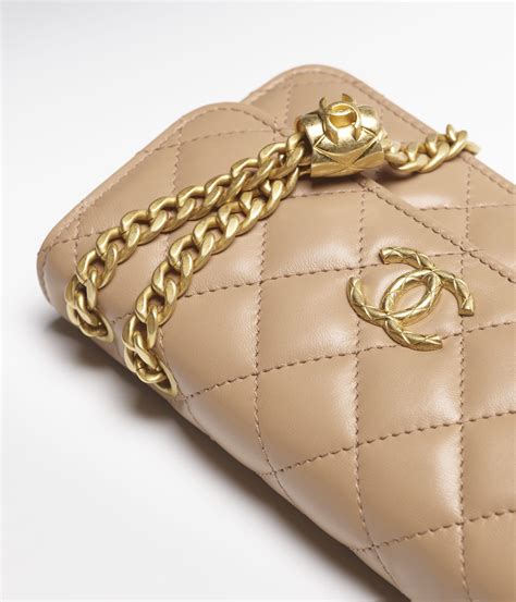 chanel flap phone holder with chain